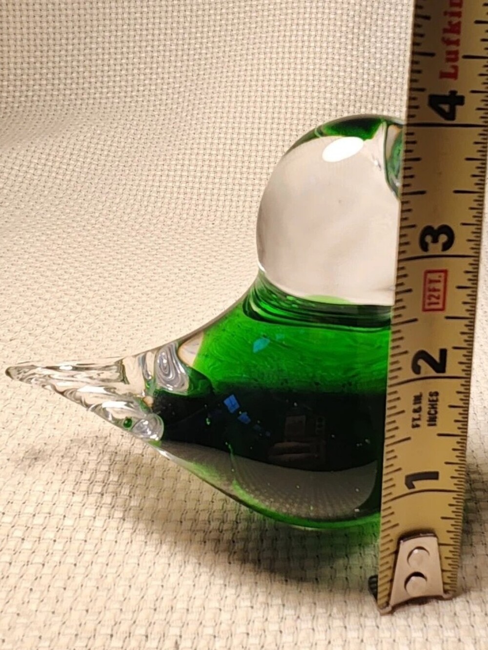 Vintage Eneryda Sweden 4" Green Art Glass Bird Figurine MCM Paperweight Cased - Picture 8 of 11